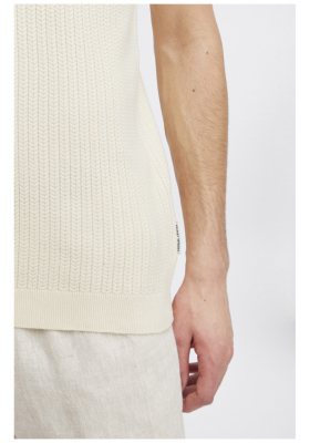 CASUAL FRIDAY Karl 5091, Homokszínű Rövid Ujjú Kötott Pulóver