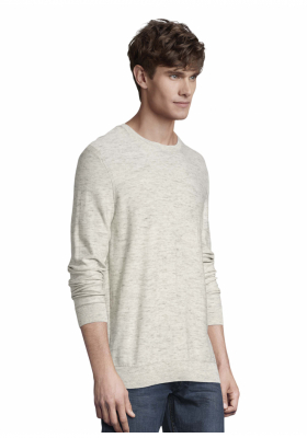 TOM TAILOR DENIM Melange 7172, Bézs Kötött Pulóver