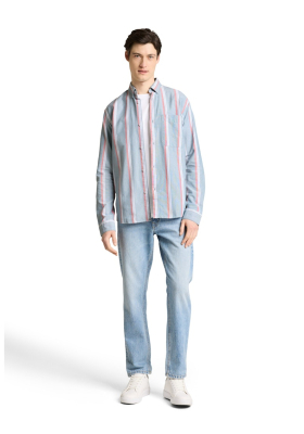 TOM TAILOR DENIM 9377, Kék Csíkos Hosszú Ing