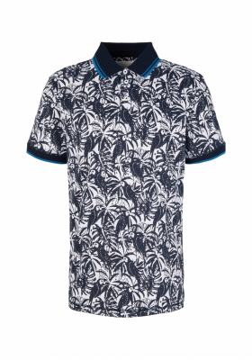 TOM TAILOR Tropical 1634, Kék Rövid Ujjú Ingpóló