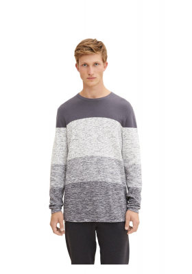 TOM TAILOR DENIM 2326 Sötétszürke Kötött Pulóver