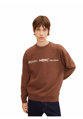 TOM TAILOR DENIM 3140, Barna Környakú Pulóver