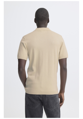 BLEND Baron 0438, Bézs Kötött Rövid Ujjú Póló NOOS