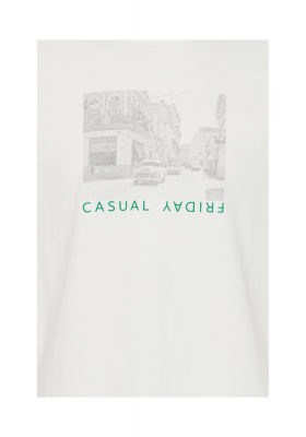 CASUAL FRIDAY Thor 4734, Fehér Rövid Ujjú Póló 