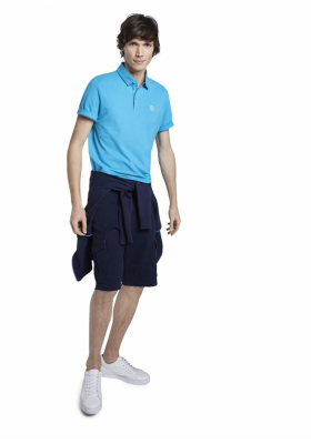 TOM TAILOR Poloshirt w. Details 8143, Világoskék Rövid Ujjú Ingpóló