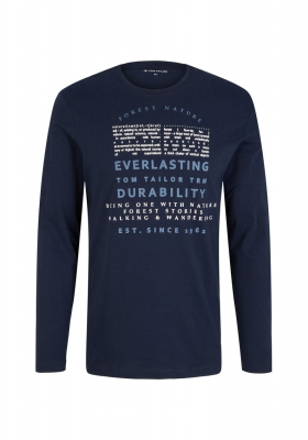 TOM TAILOR 2910, Kék Hosszú Ujjú Póló