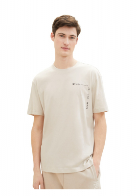 TOM TAILOR DENIM 0852, Bézs Rövid Ujjú Póló