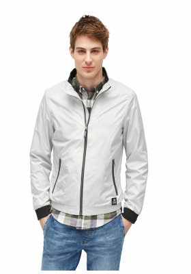 TOM TAILOR DENIM Stand-up Collar 3035, Szürke Átmeneti Dzseki