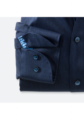 OLYMP Level Five 2090, Kék Hosszú Ujjú Ing, Body fit, Modern Kent