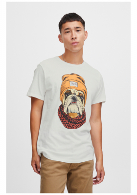 BLEND 6192, Fehér, Nyomtatott Kutyás Rövid Ujjú Póló