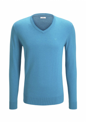 TOM TAILOR Basic V-Neck 2820, Kék Kötött Pulóver