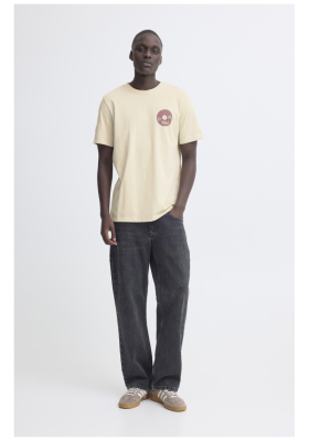 BLEND Sun Sense Music Tee 0515, Krémszínű  Rövid Ujjú Póló