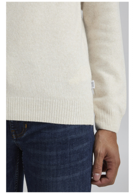 CASUAL FRIDAY Karl 3971, Világos Bézs Kötött Gyapjú Garbo Pulóver, NOOS