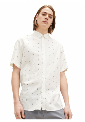 TOM TAILOR DENIM 6246, Fehér, Mintás Rövid Ujjú Ing