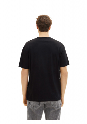 TOM TAILOR DENIM 5600, Fekete Rövid Ujjú Póló