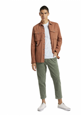 TOM TAILOR DENIM T-Shirt w. Back Fotoprint 3171, Fehér Hosszú Ujjú Pól