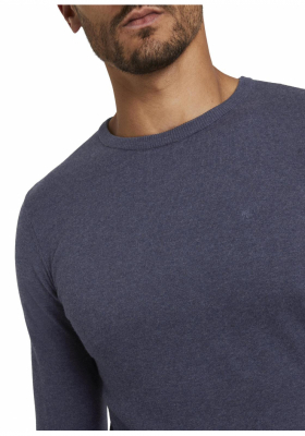 TOM TAILOR Basic O-Neck 2819, Kék Kötött Pulóver