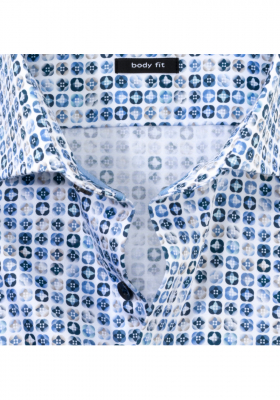 OLYMP Level Five 2100, Kék Hosszú Ujjú Ing, Body fit, Royal Kent