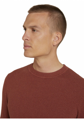 TOM TAILOR Structure 6500, Barna Kötött Pulóver