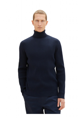 TOM TAILOR 9694, Kék Kötött Garbo Pulóver