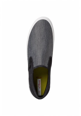 s.OLIVER 14607, Fekete Vászon Félcipő