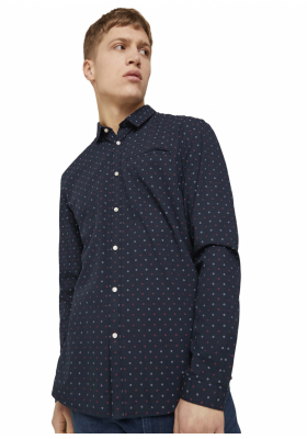 TOM TAILOR DENIM Pocket 6646, Sötétkék Hosszú Ujjú Ing