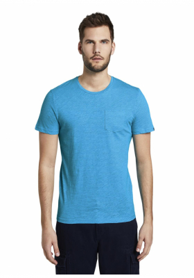 TOM TAILOR T-Shirt w. Structured Print 9718, Világoskék Rövid Ujjú Póló