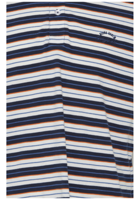 BLEND 5191, Kék-Piros, Csíkos Rövid Ujjú Ingpóló