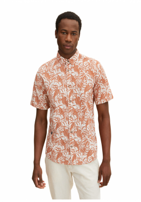 TOM TAILOR Tropical 1036, Narancssárga Rövid Ujjú Ing