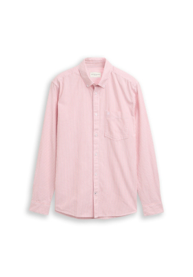 TOM TAILOR 2640, Pink Csíkos Hosszú Ujjú Ing