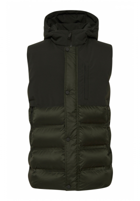 BLEND 4690, Zöld Bélelt Kapucnis Mellény