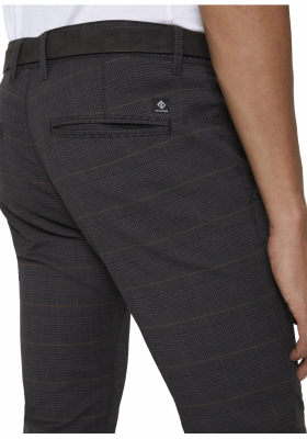 TOM TAILOR DENIM Structured Straight Chino 0451, Kék Kockás Chinonadrág
