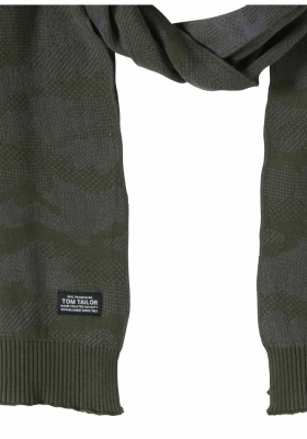 TOM TAILOR Scarf w. Camouflage 1884, Zöld Sál