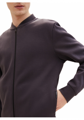 TOM TAILOR DENIM 8818, Szürke Cipzáros Pulóver