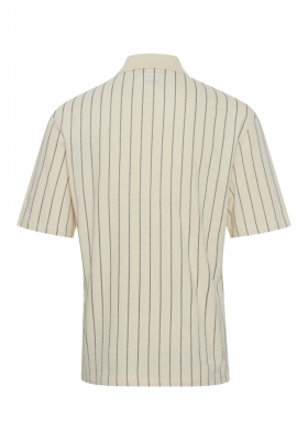 BLEND 5187, Törtfehér, Csíkos Rövid Ujjú Ingpóló 