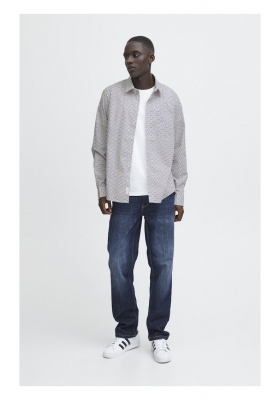 BLEND 7213, Mintás Fehér Hosszú Ujjú Ing