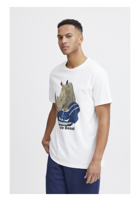 BLEND 7297, Fehér Rövid Ujjú Póló Rhino