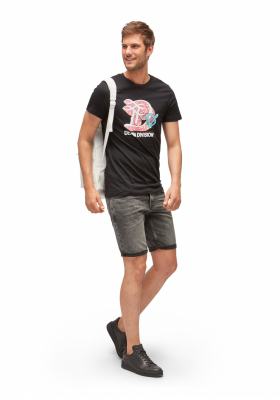 TOM TAILOR DENIM Division 3338, Fekete Rövid Ujjú Póló