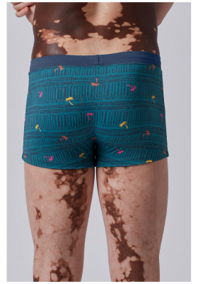 SKINY Summer Island 0060, Kék Pálmafák Boxer Úszónadrág