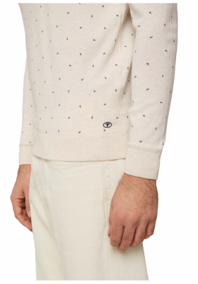 TOM TAILOR Birdy 0134, Bézs Kötött Pulóver