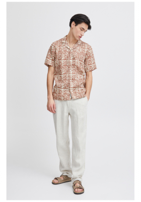 CASUAL FRIDAY Pandrup 5148, Törtfehér Len nadrág 