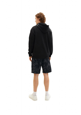 TOM TAILOR DENIIM 7194, Fekete, Nyomott Mintás Batikolt Rövidnadrág