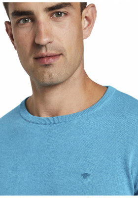 TOM TAILOR Basic O-Neck 2819, Kék Kötött Pulóver