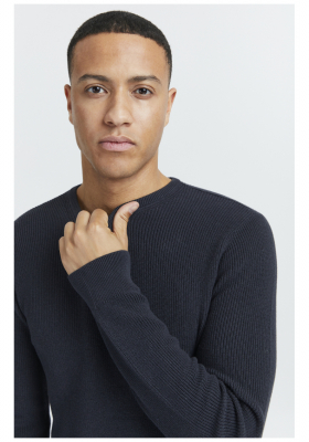 BLEND Codford 4336, Fekete Kötött Pulóver