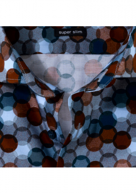 OLYMP No. Six 2556, Kék Hosszú Ujjú Ing, Super slim, Royal Kent