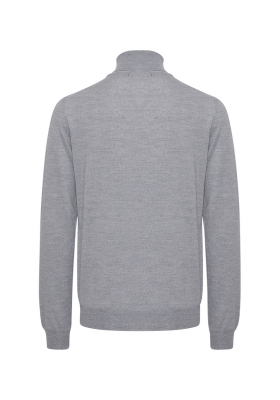 CASUAL FRIDAY Konrad Merino 1483, Szürke Kötött Garbo Pulóver, NOOS