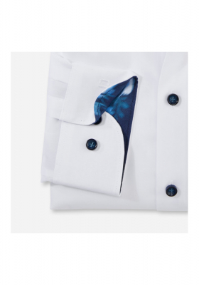 OLYMP Level Five 2090, Fehér Hosszú Ujjú Ing, Body fit, Modern Kent