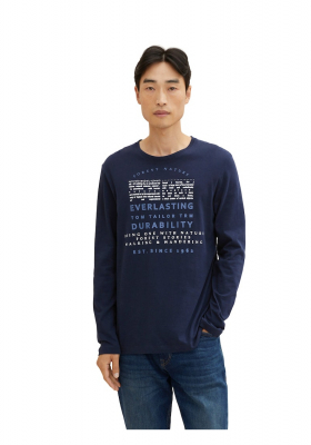 TOM TAILOR 2910, Kék Hosszú Ujjú Póló