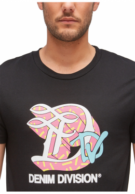 TOM TAILOR DENIM Division 3338, Fekete Rövid Ujjú Póló