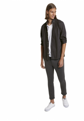 TOM TAILOR DENIM Cropped Slim Jersey Chino 0453, Szürke Chinonadrág